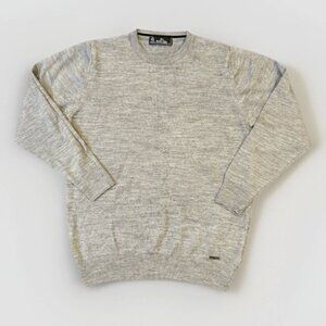 Monte Carlo Mens Extra Fine Merino Wool Crewneck Pullover Sweater Grey Size 38 M